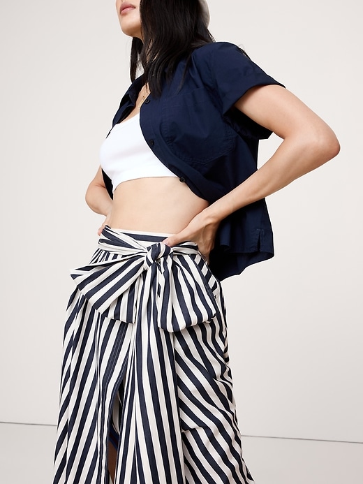 Cotton Poplin Midi Skirt