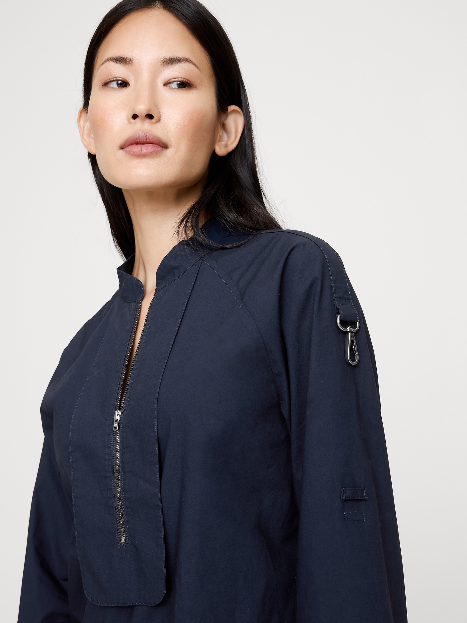 Image number 4 showing, COTTON POPLIN ZIP POPOVER TOP