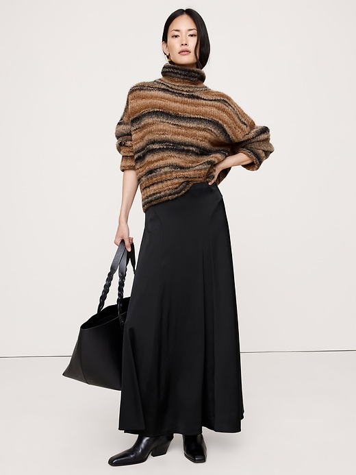 Pebbled Crepe Maxi Skirt