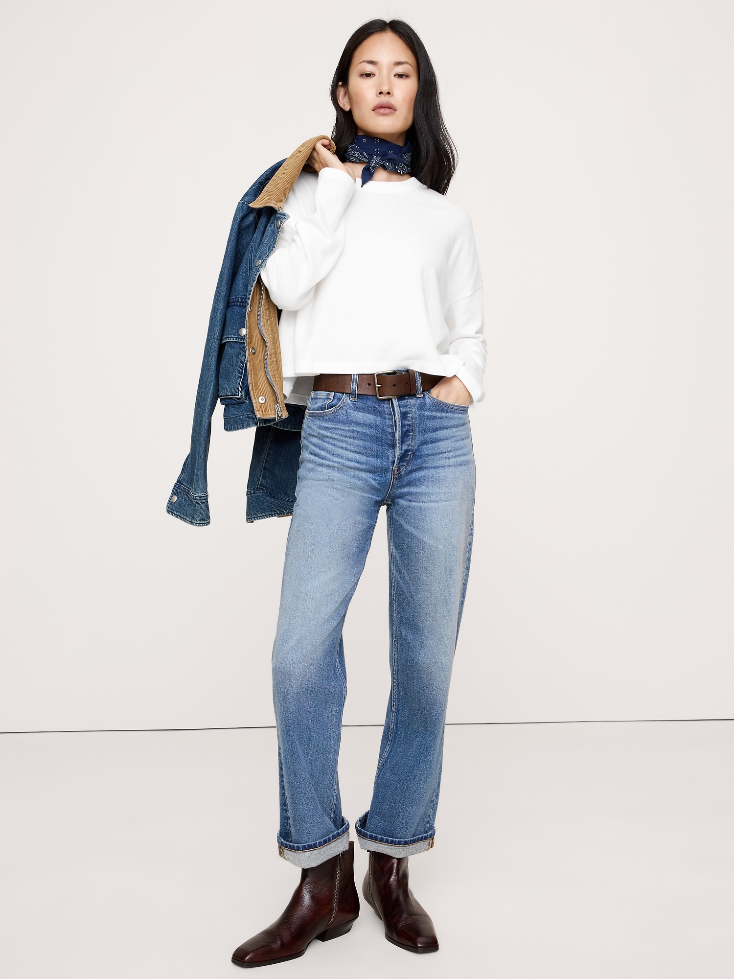 Image number 1 showing, Oversized Jersey Cotton Cropped T-Shirt