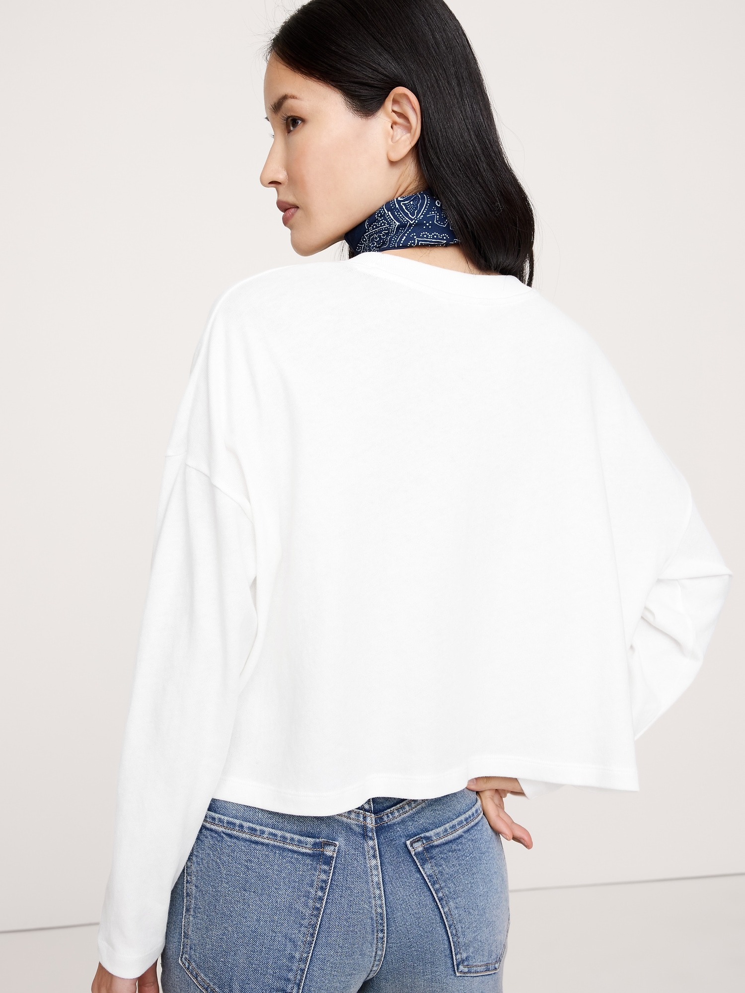 Image number 2 showing, Oversized Jersey Cotton Cropped T-Shirt