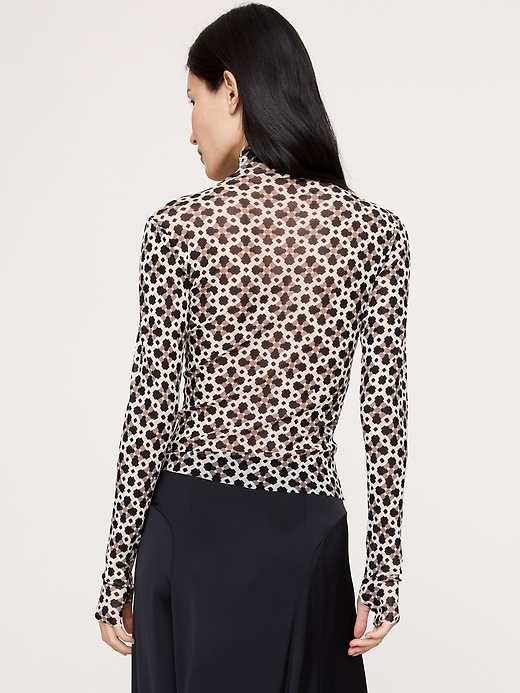 Mesh Turtleneck Top