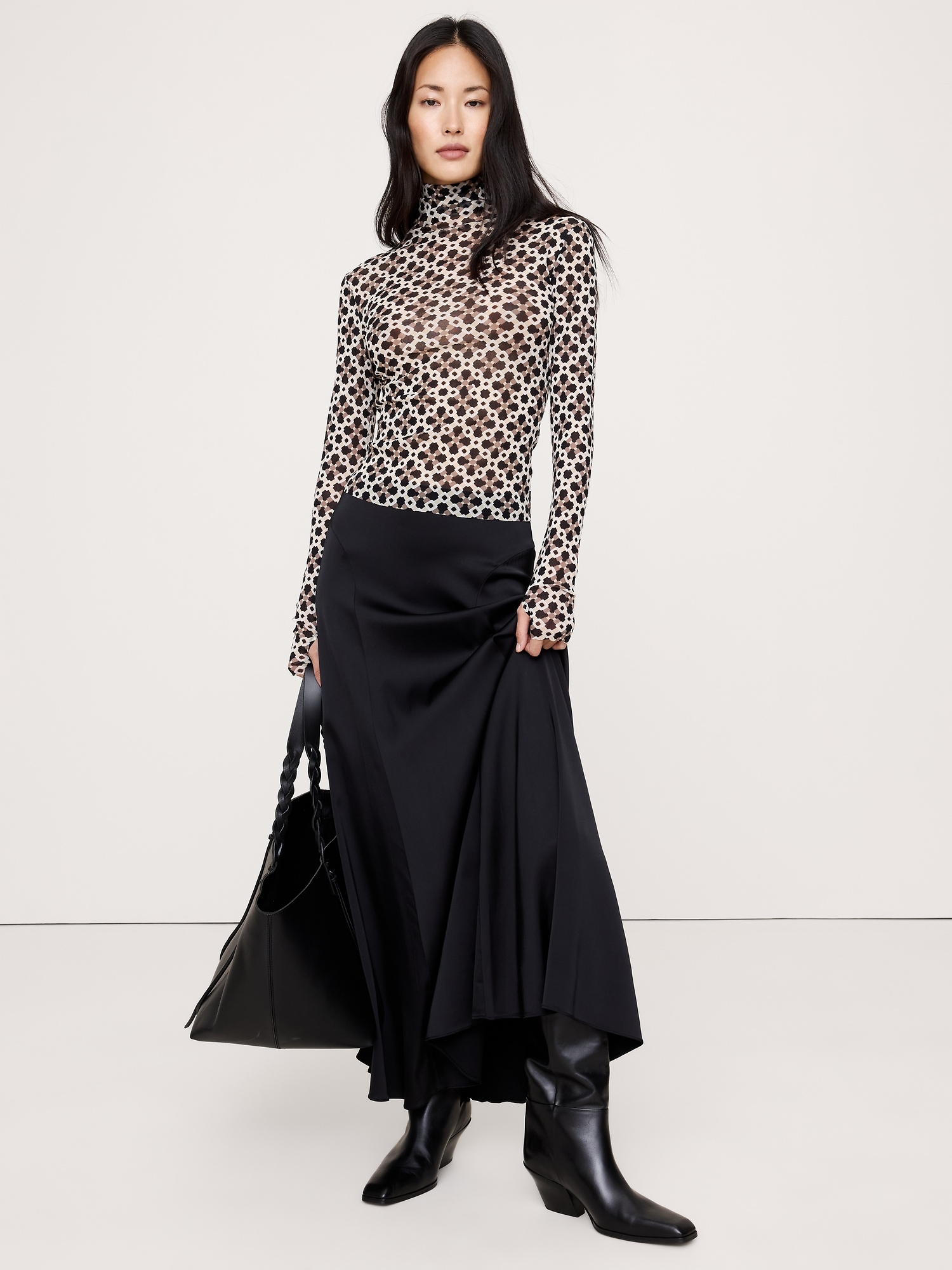 Image number 1 showing, Mesh Turtleneck Top
