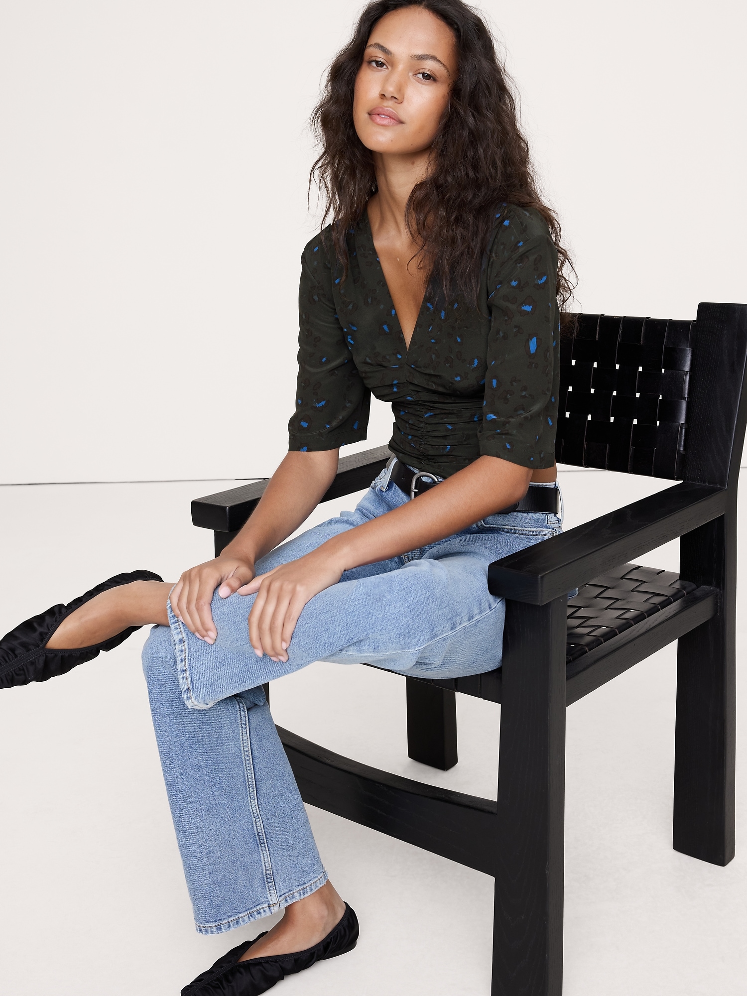 Matte Silk Ruched Top
