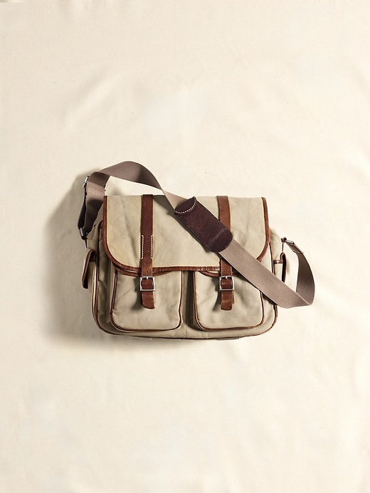バッグ BANANA REPUBLIC Archive Leather Messeng Vintage Canvas & Leather Messenger Bag | Banana Republic