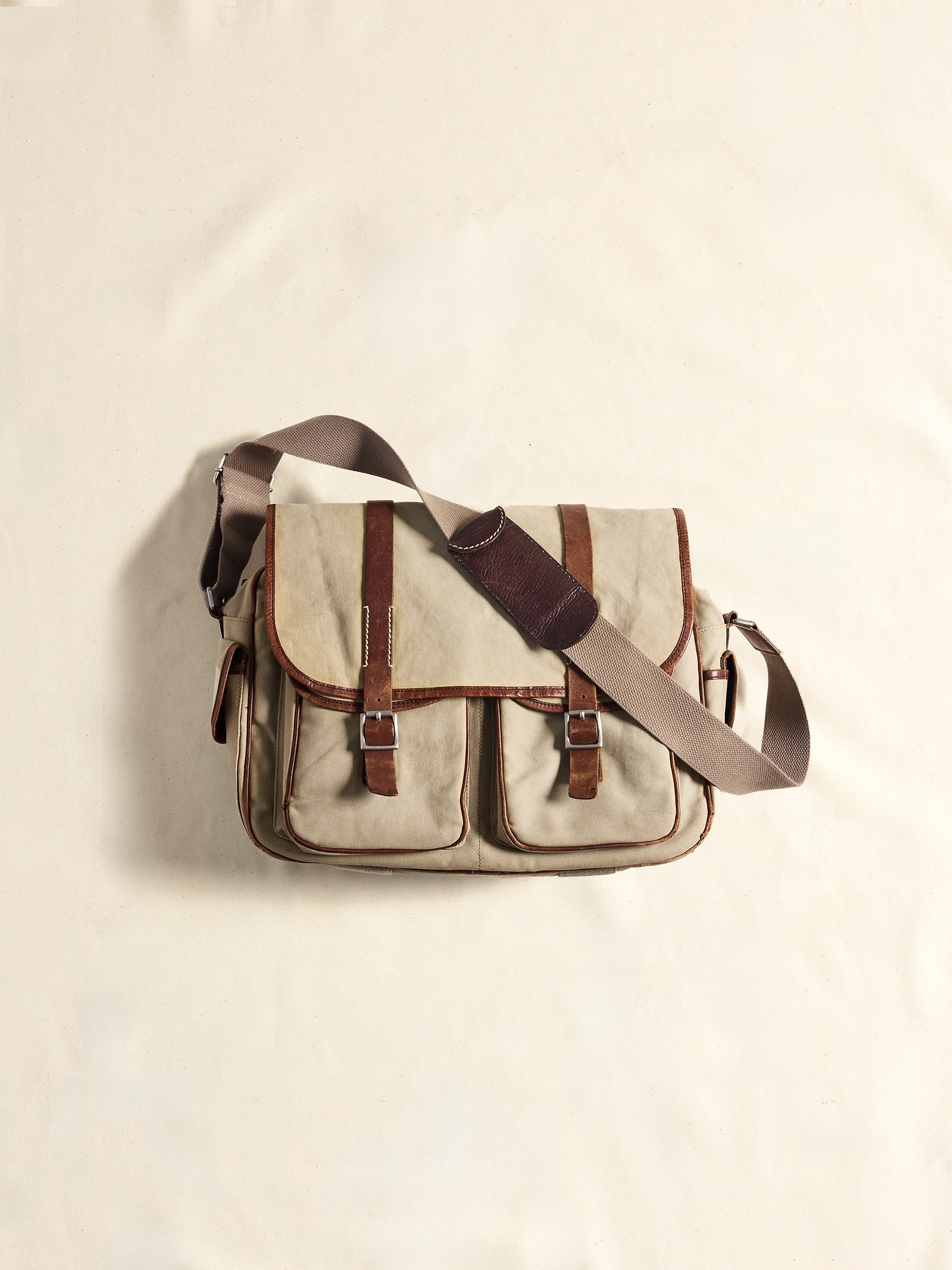 Vintage Canvas & Leather Messenger Bag