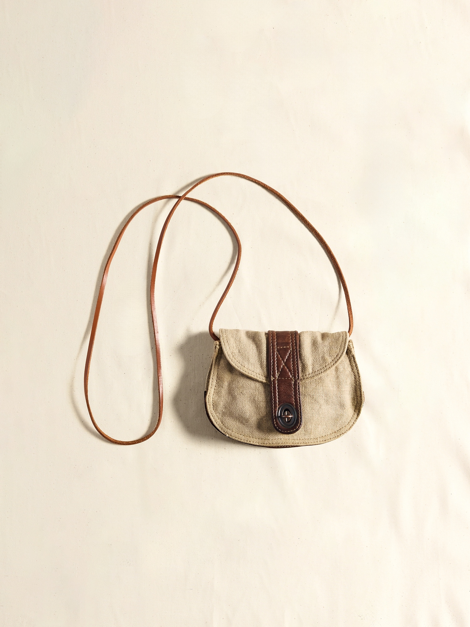 Vintage Linen & Leather Essential Bag