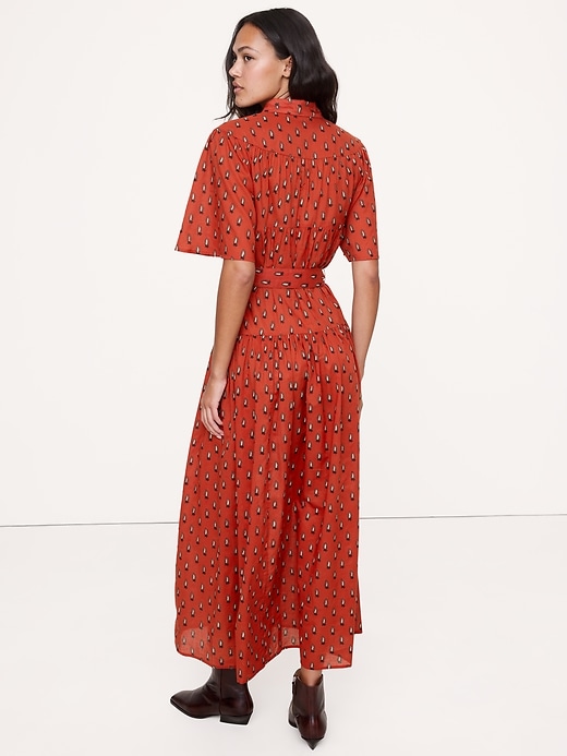 Cotton Tie-Front Shirt Dress