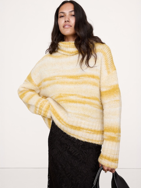 Italian Alpaca-Blend Funnel-Neck Sweater