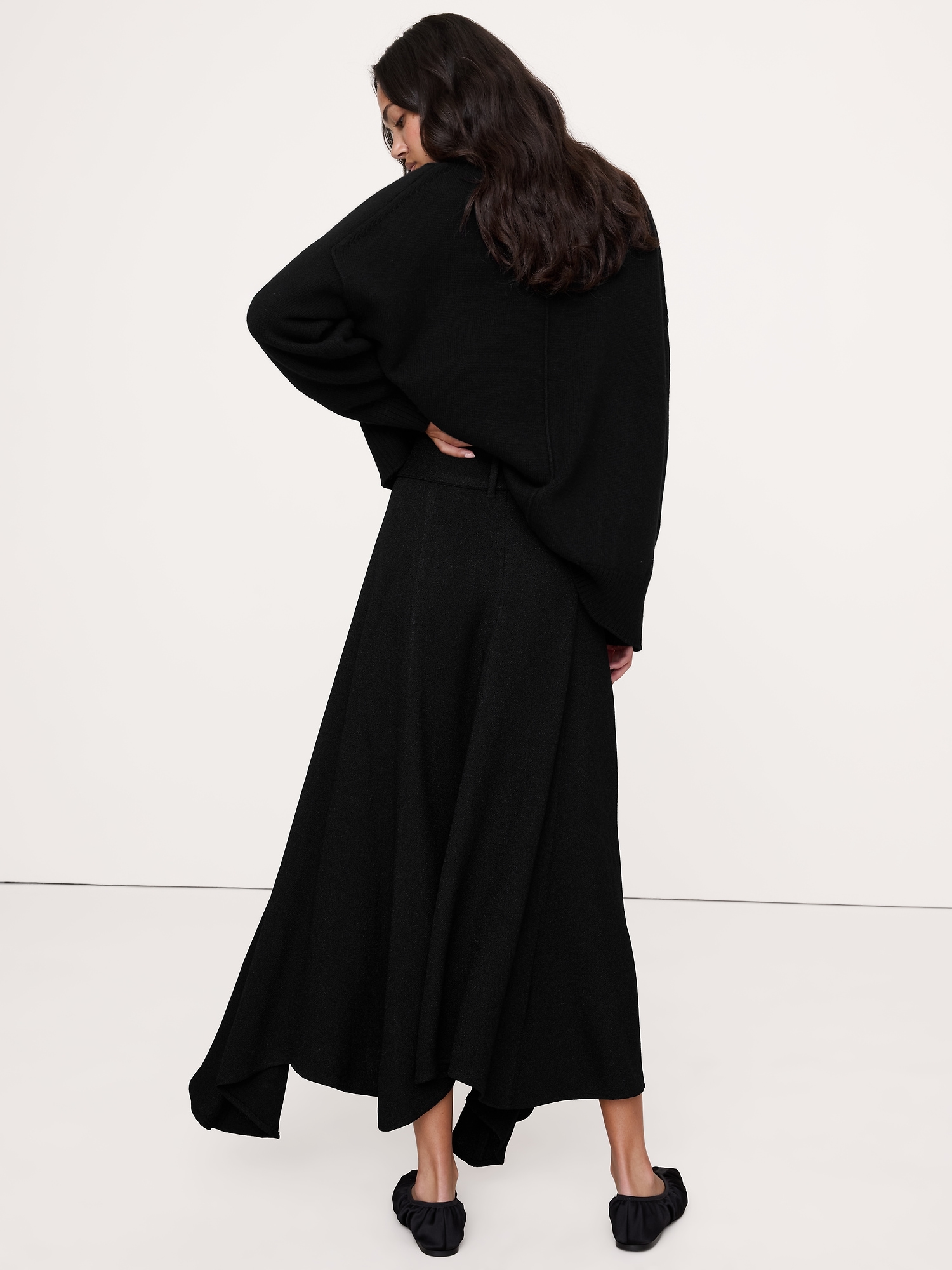 Image number 2 showing, Pebbled Crepe Long Midi Skirt