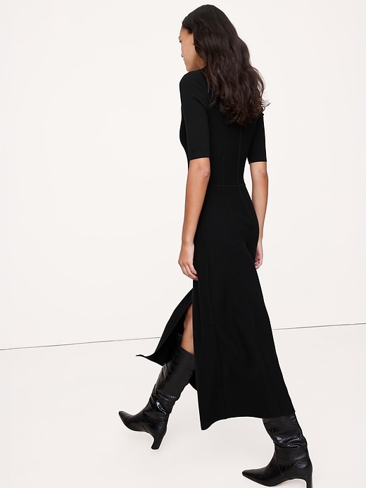 Sculpted Paneled Midi Dress