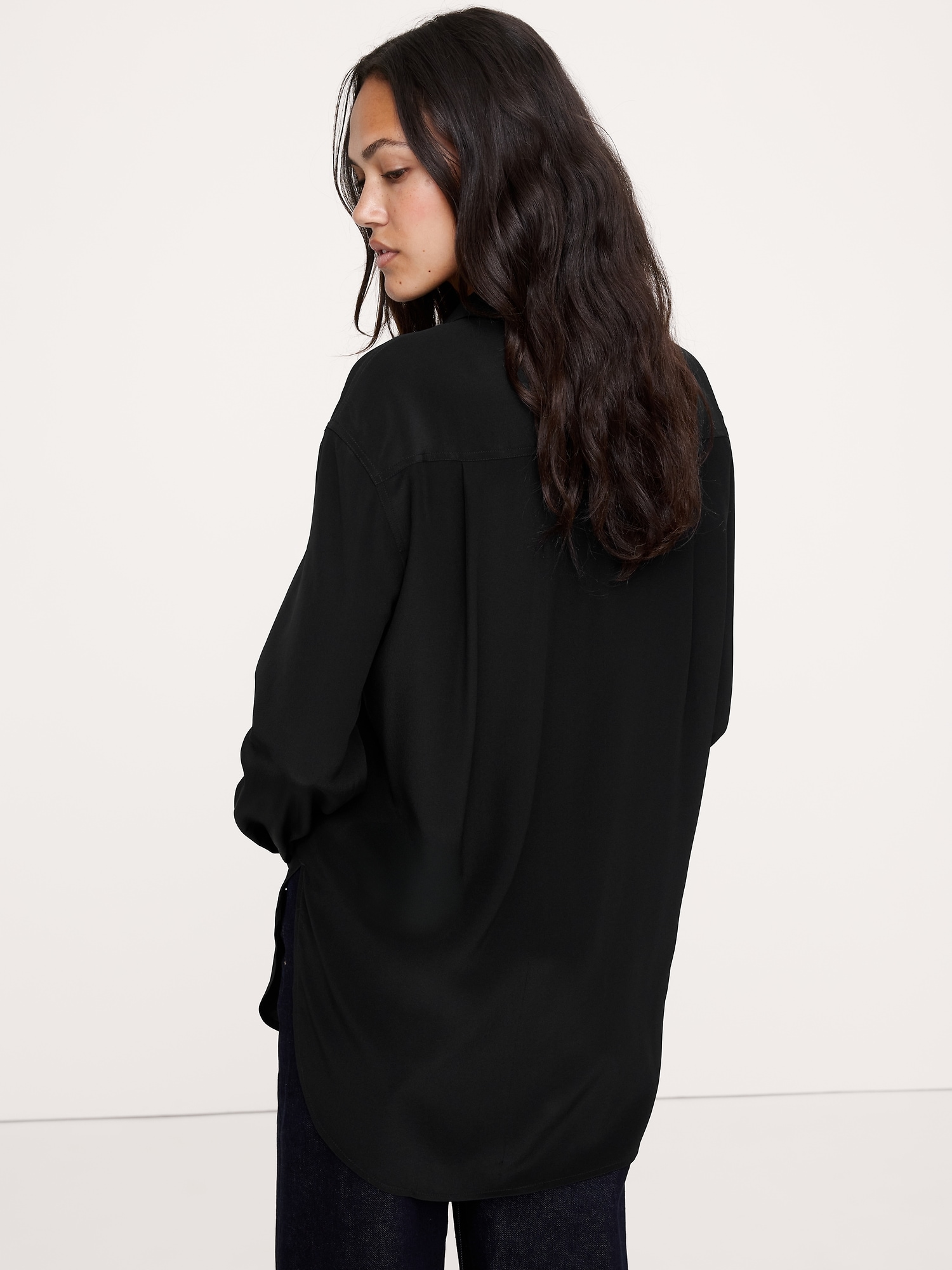 Image number 2 showing, Oversized Matte Silk Utility Shirt