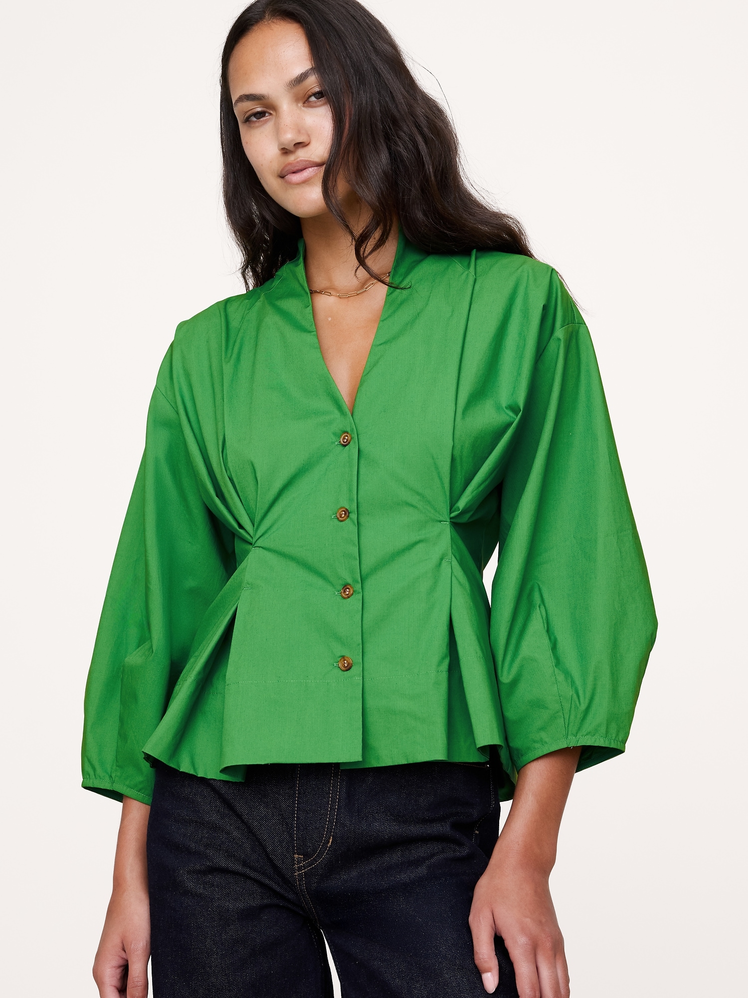 Image number 5 showing, Cotton Poplin Cinched-Waist Shirt