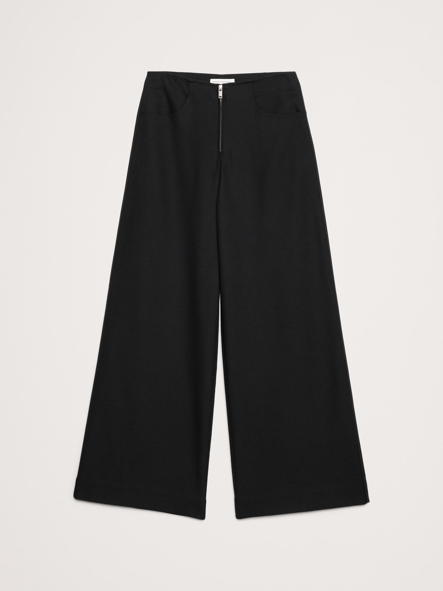 Image number 5 showing, Mid-Rise Wide Leg Zip-Front Pant
