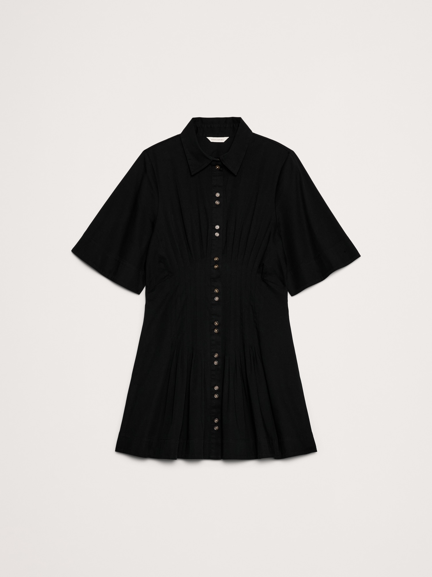 Image number 5 showing, STRETCH-COTTON POPLIN PINTUCK SHIRT DRESS
