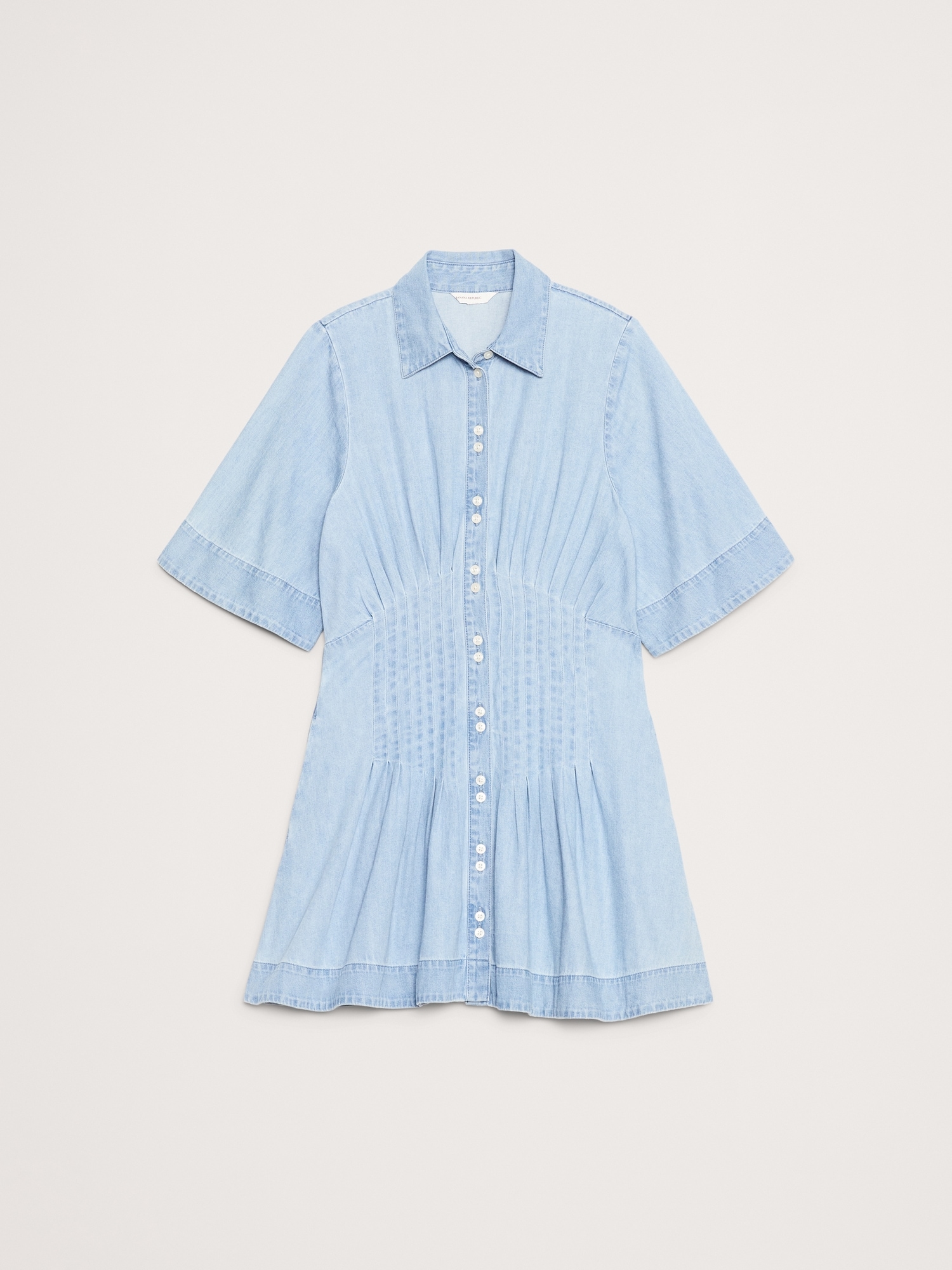 Image number 5 showing, DENIM PINTUCK SHIRT DRESS