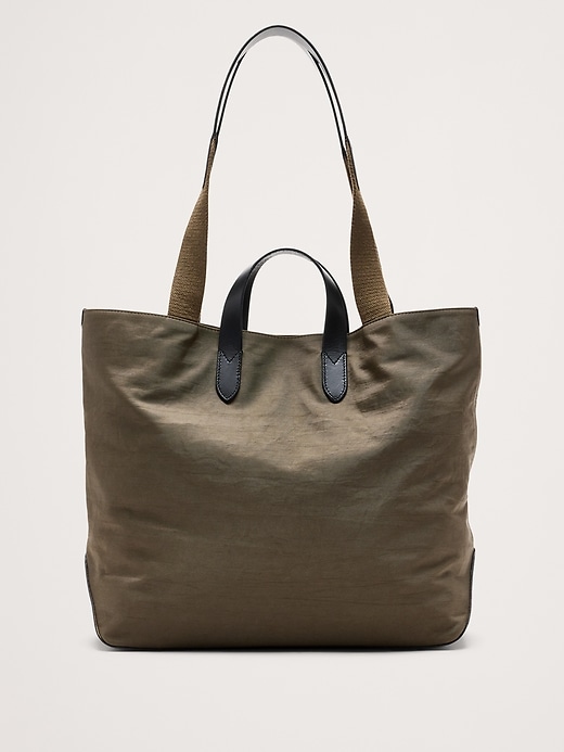 バナナリパブリック　 Millersナイロン レザー　トートバッグ  オリーブ Millers Nylon Tote Bag | Banana Republic