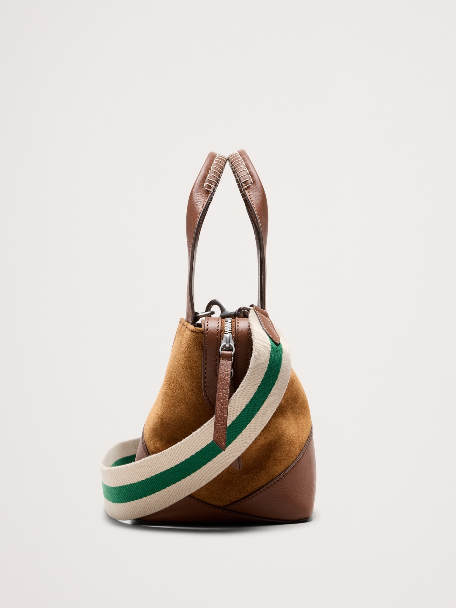 Image number 3 showing, Leather & Suede Mini Zip Tote