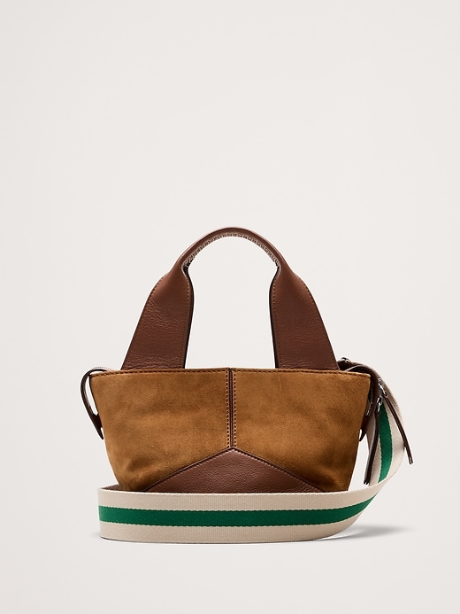 Leather & Suede Mini Zip Tote | Banana Republic