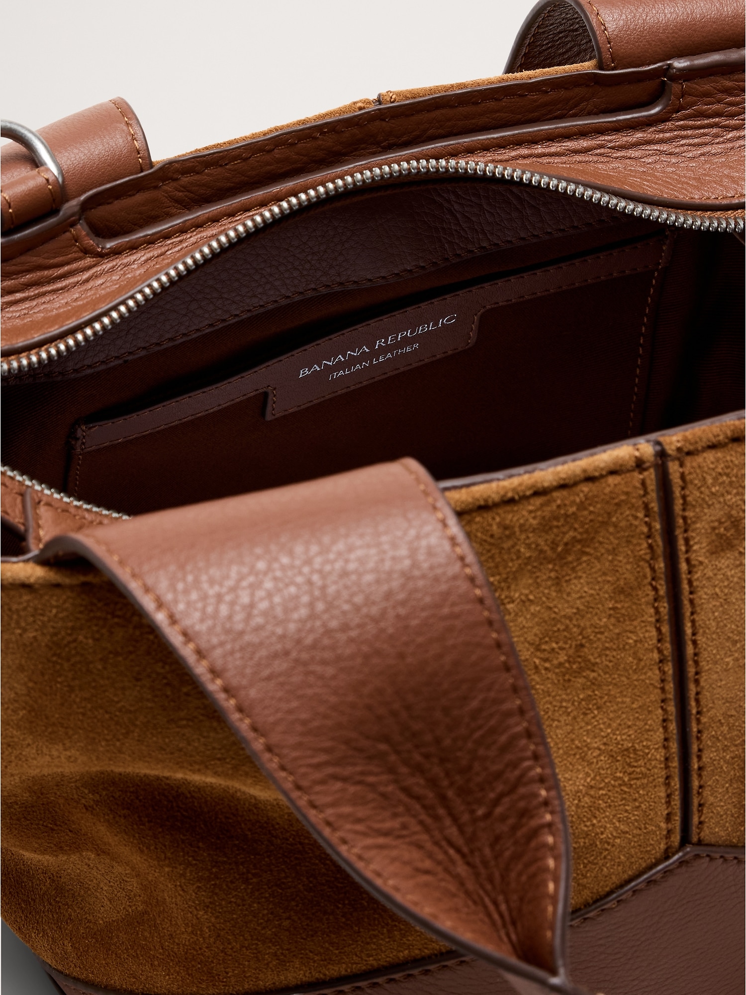 Image number 6 showing, Leather & Suede Mini Zip Tote