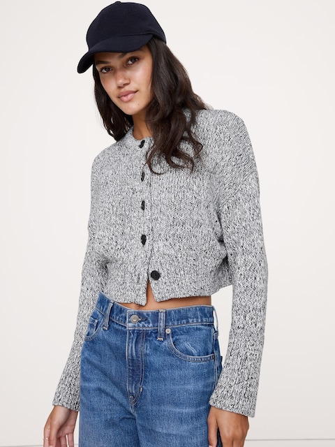 Cotton Cropped Cardigan