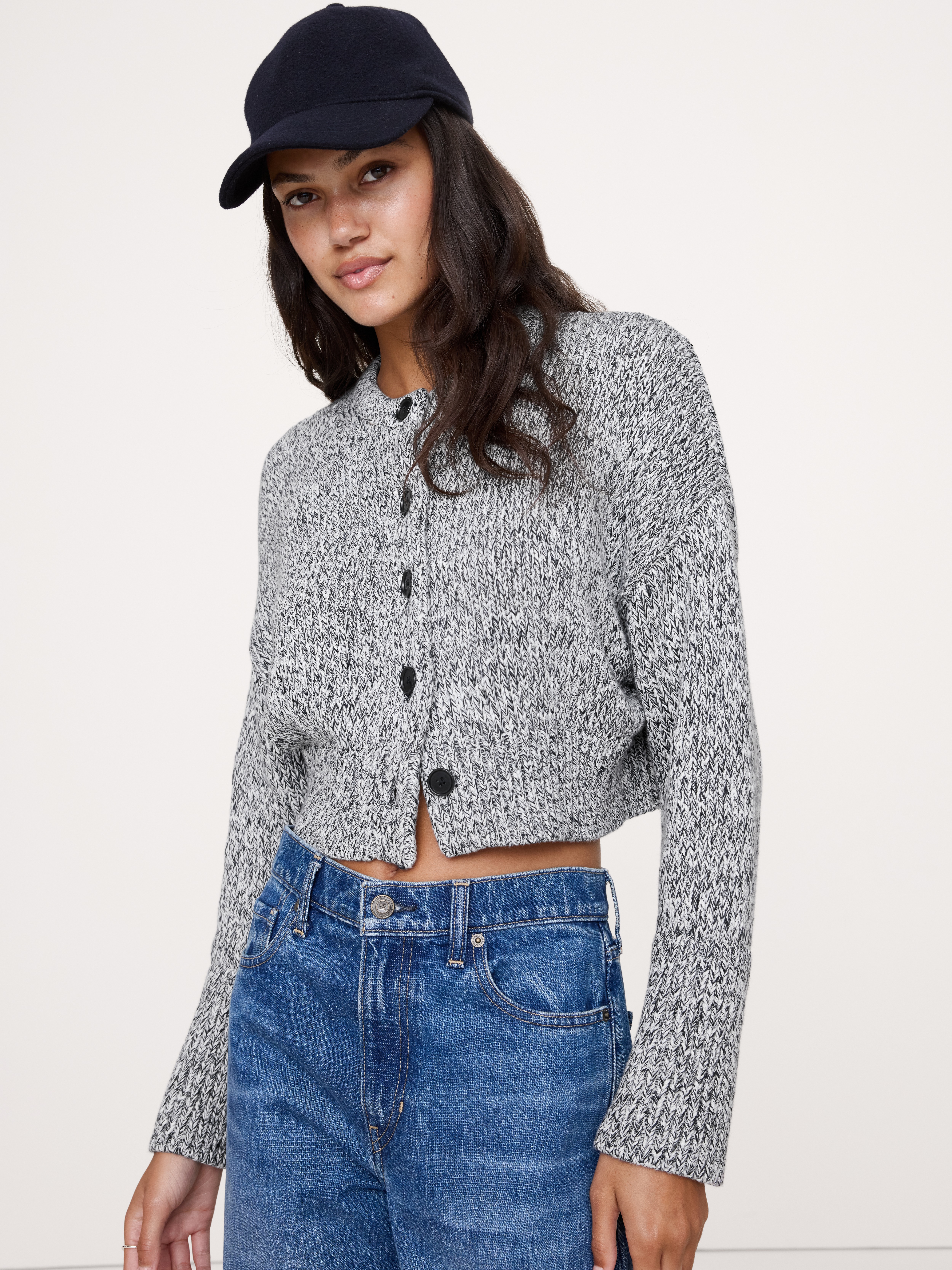 Cotton Cropped Cardigan