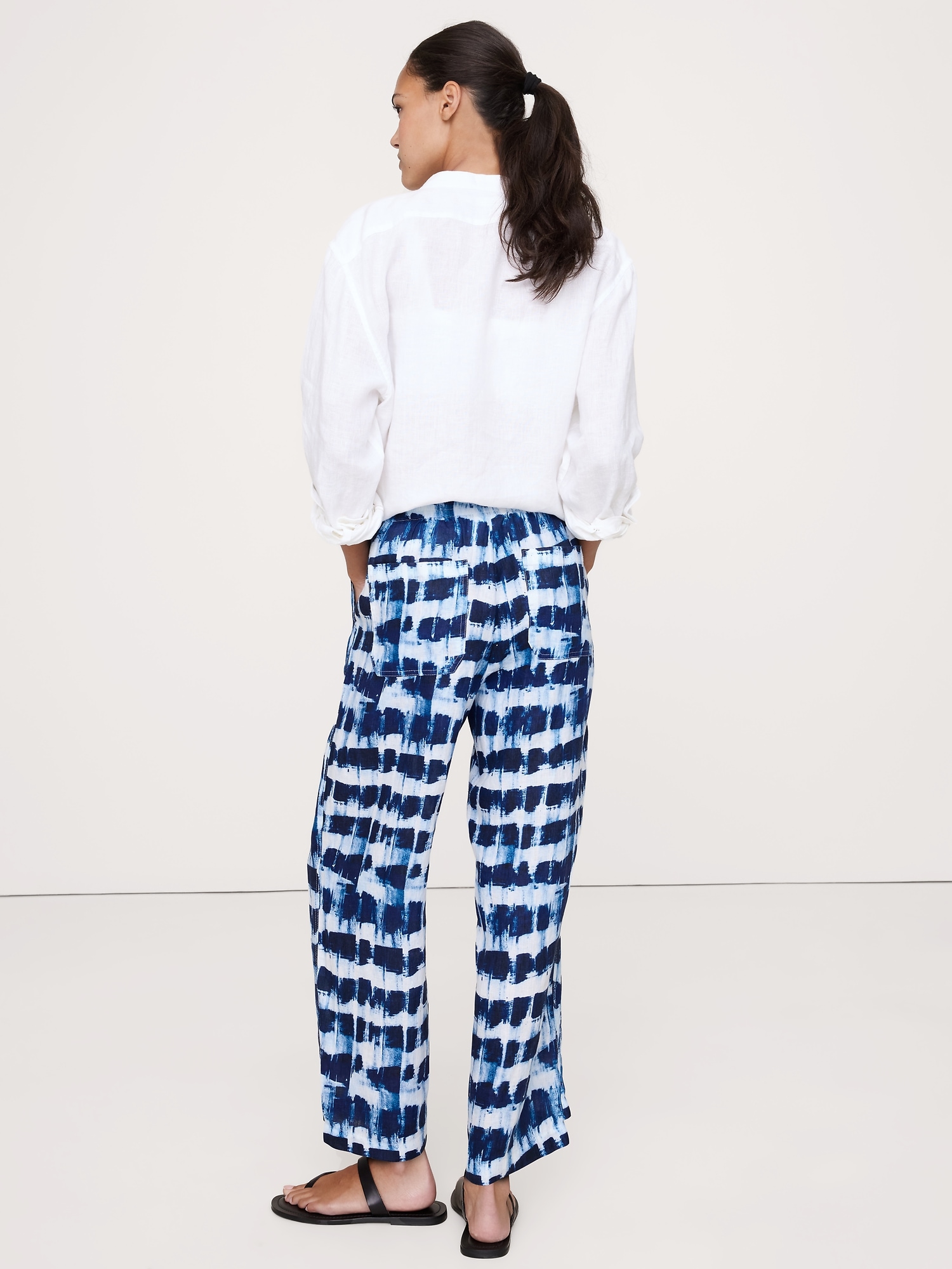 Image number 2 showing, Linen Pull-On Ankle Pant