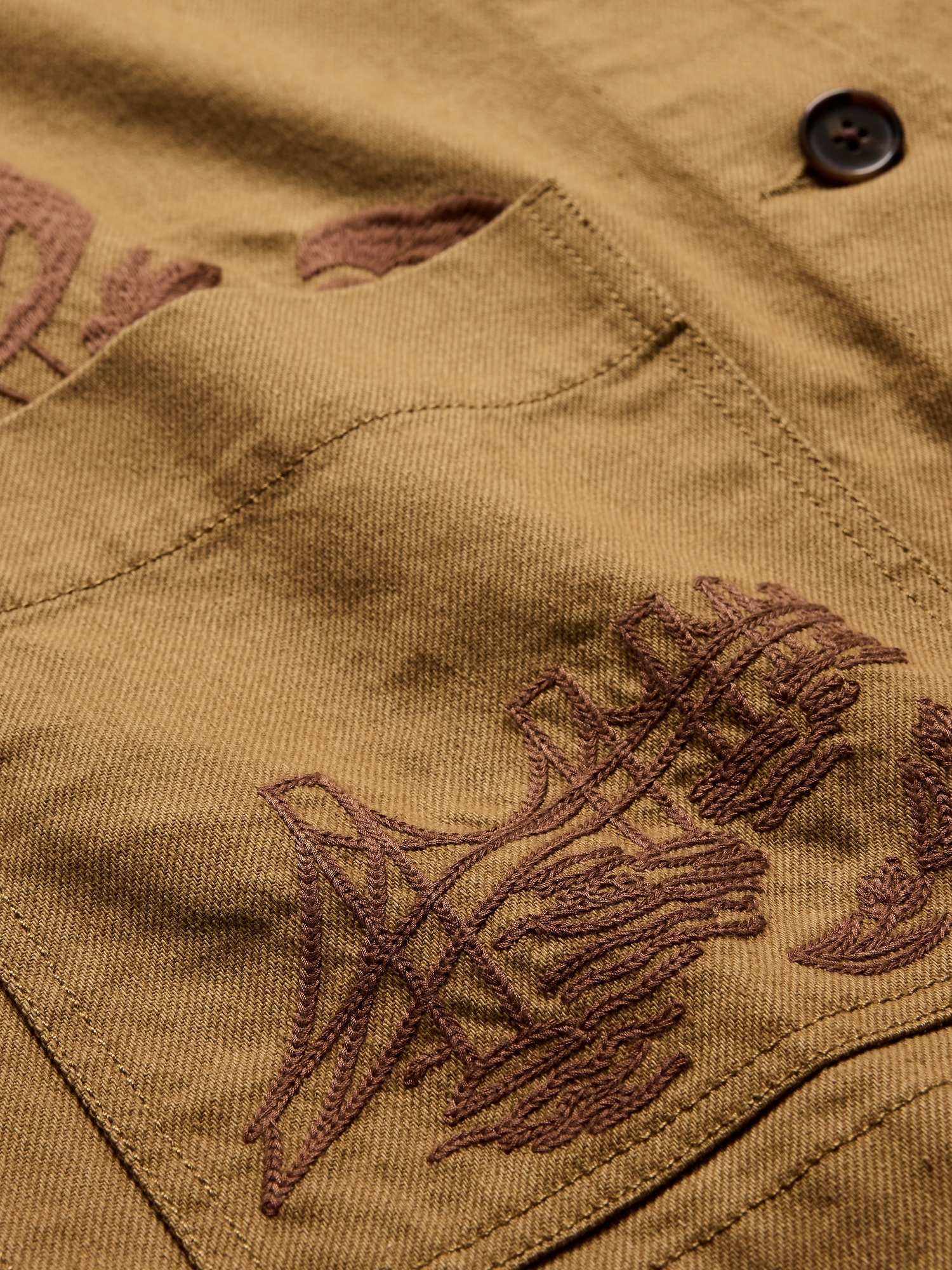 Image number 6 showing, EMBROIDERED COTTON CANVAS CHORE COAT