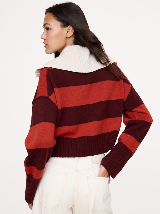 Oversized Cashmere Cropped Sweater Polo