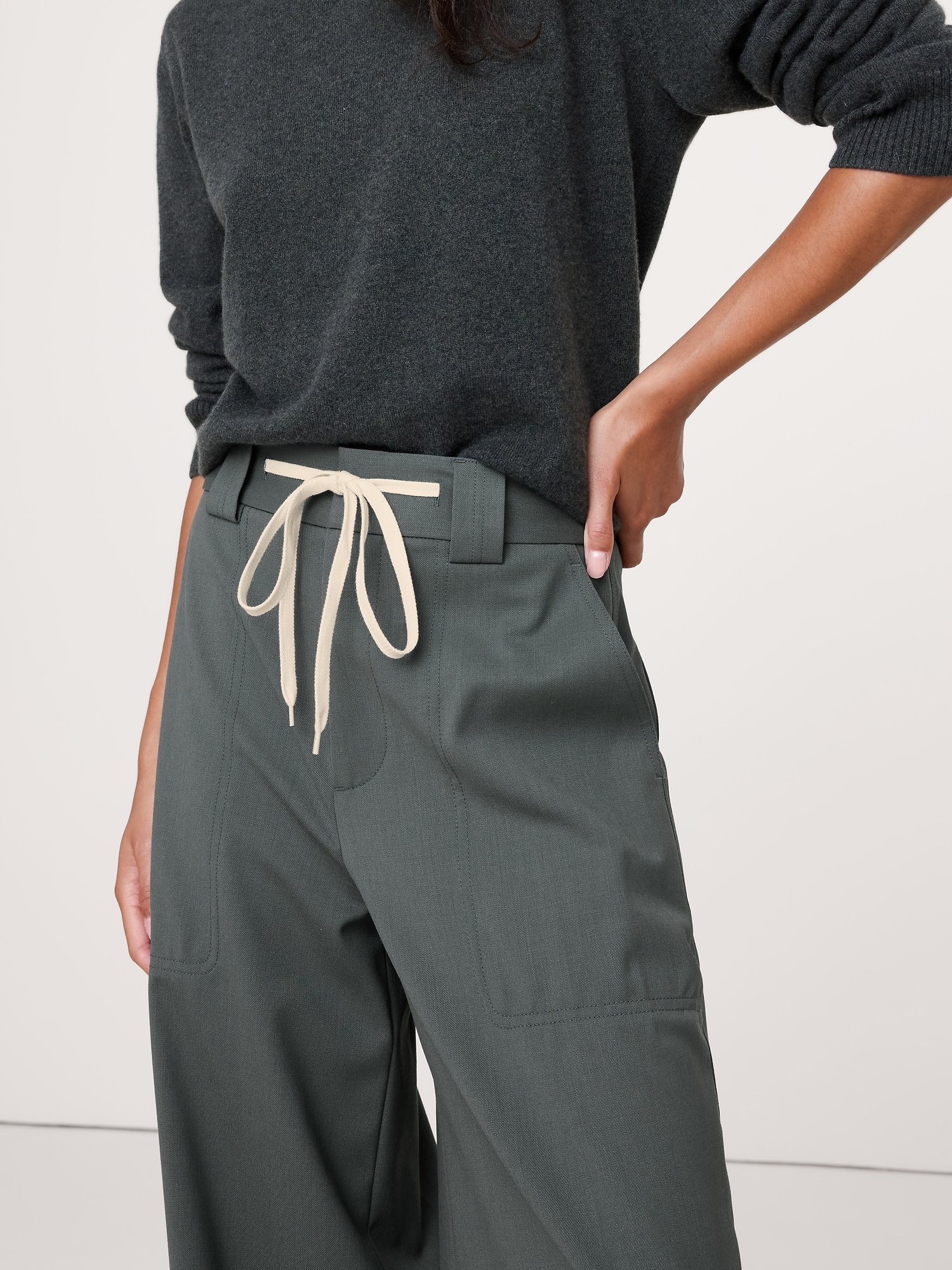 Image number 7 showing, High-Rise Wide-Leg Italian Wool Pant