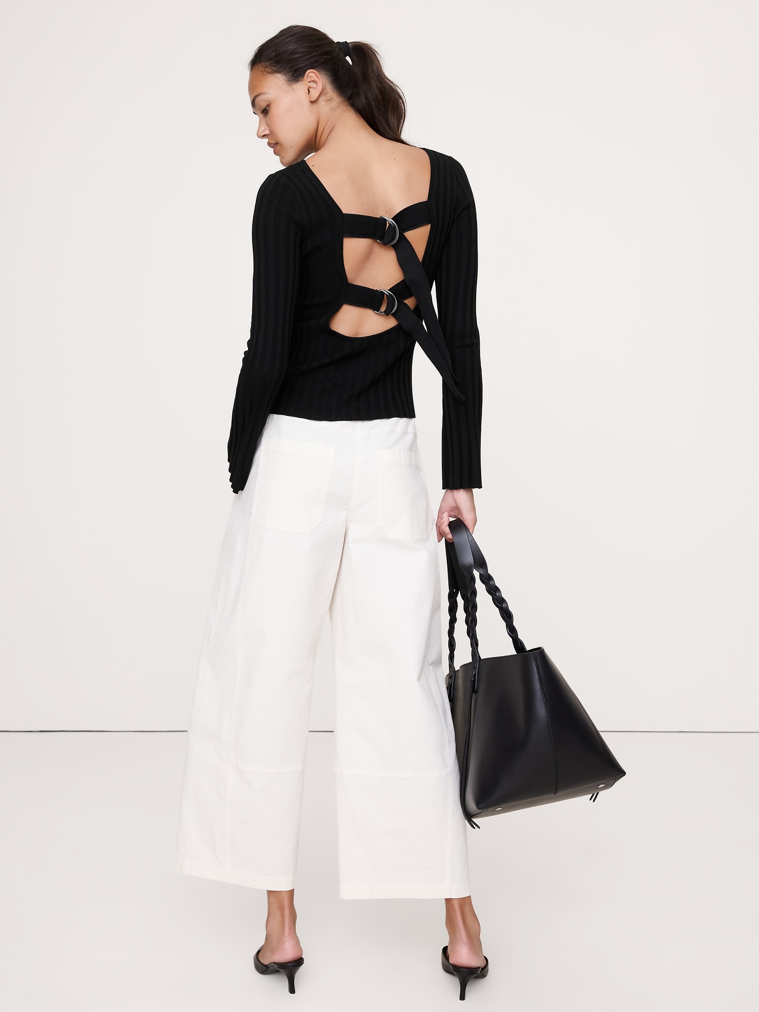 Image number 2 showing, SCULPTED RIBBED BACKLESS TOP