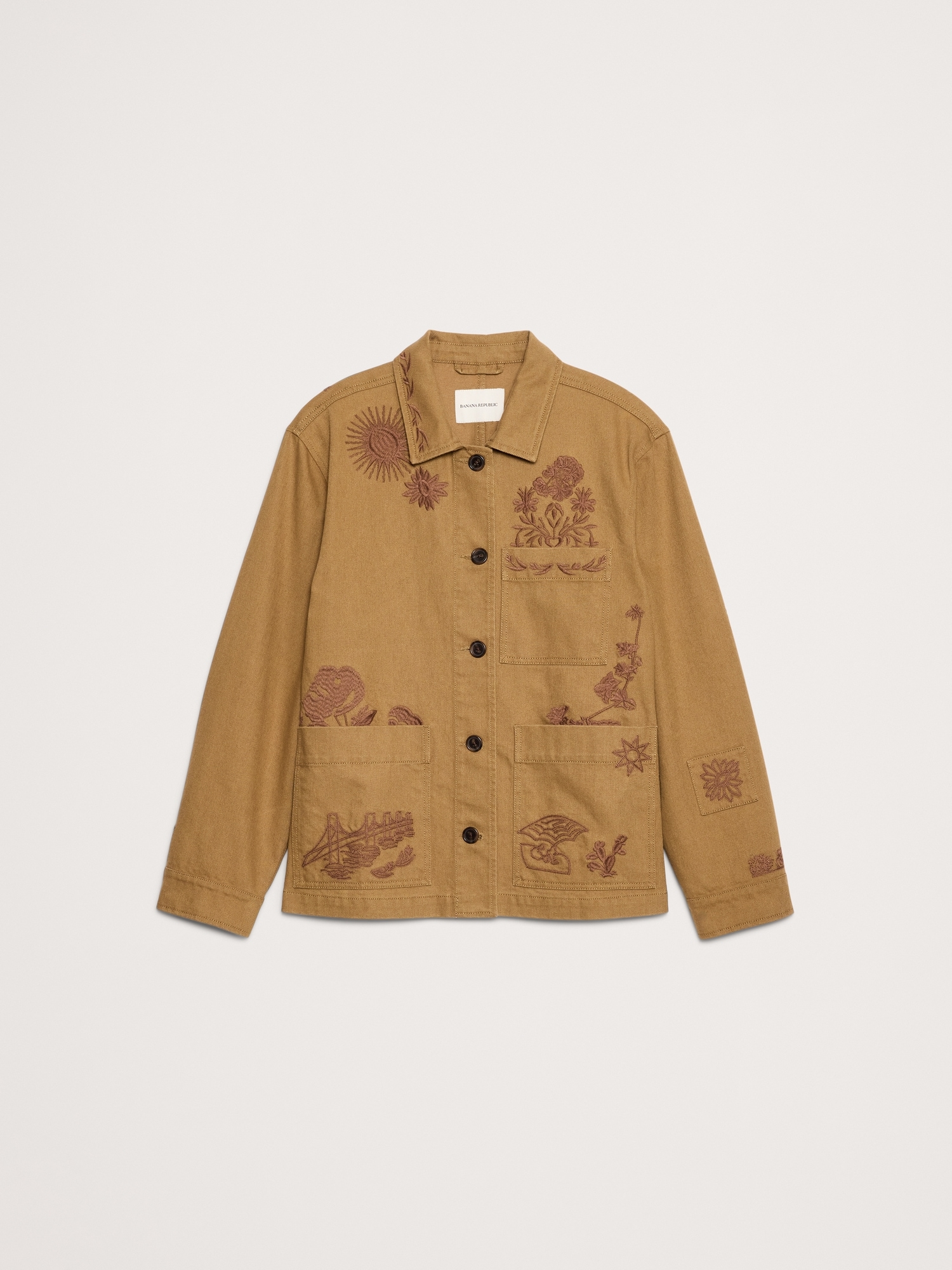 Image number 5 showing, EMBROIDERED COTTON CANVAS CHORE COAT