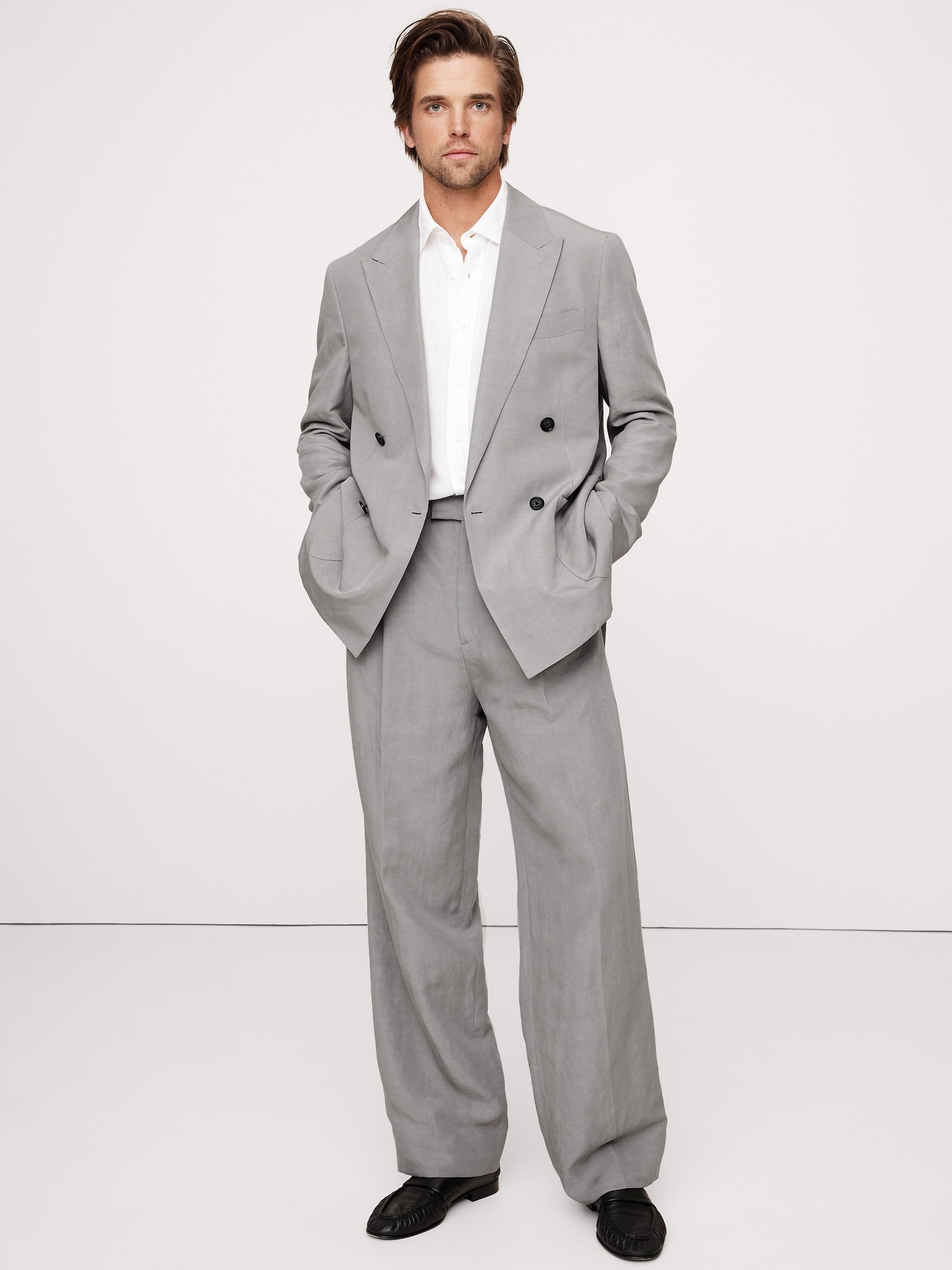 Image number 3 showing, Relaxed Double-Breasted Tencel™-Linen Suit Jacket