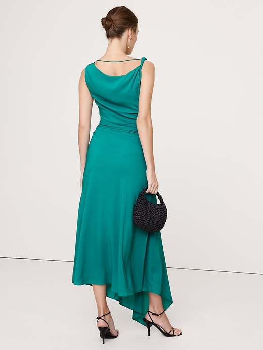 Crepe Twist-Shoulder Dress