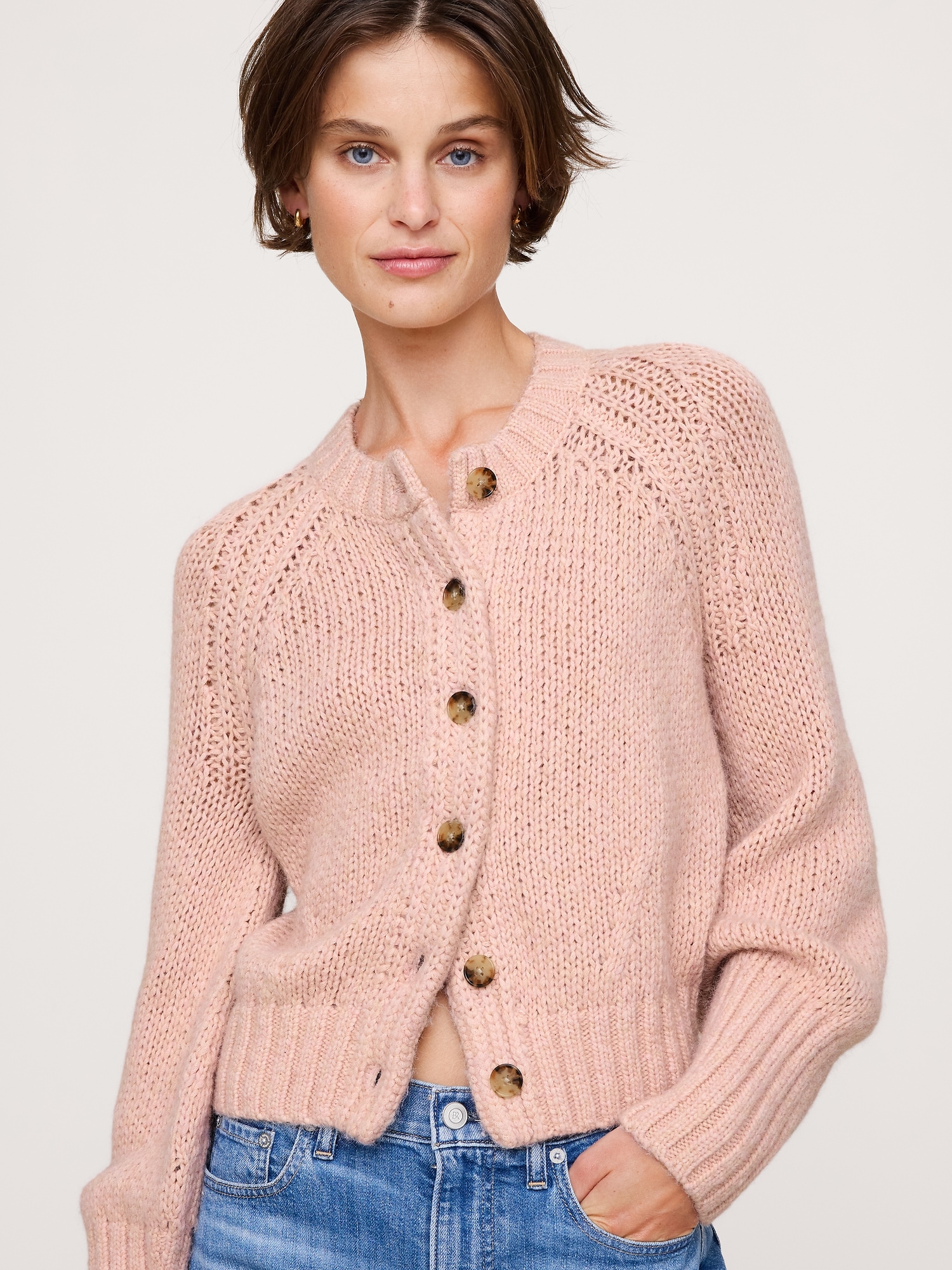 Image number 3 showing, Cotton-Alpaca-Merino Raglan Cardigan