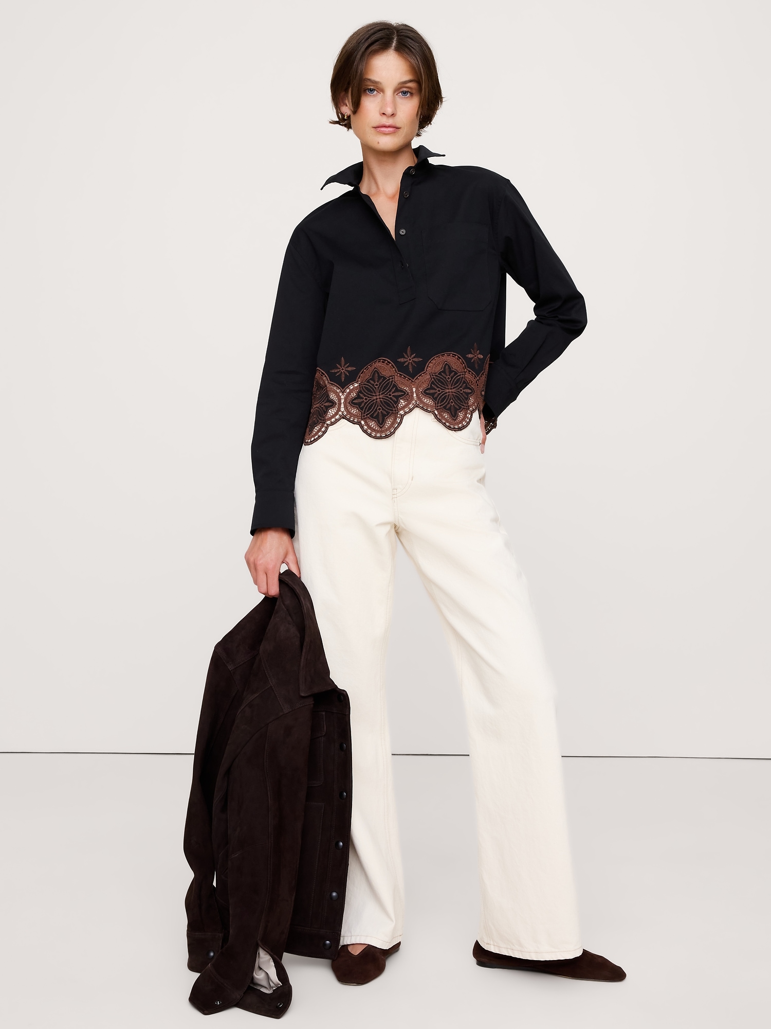 Image number 1 showing, Embroidered Popover Shirt