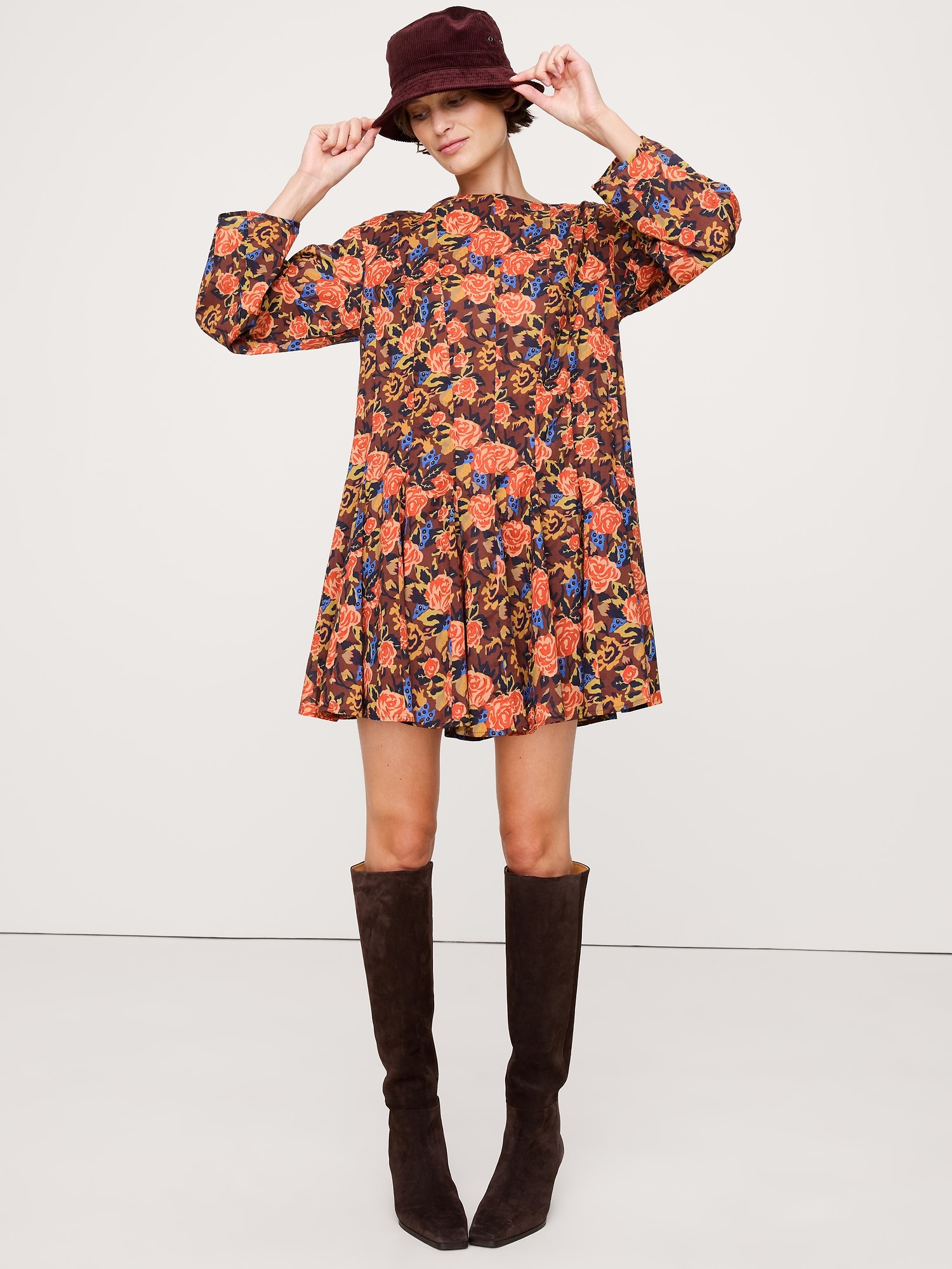 Cotton Mini Dress with Belt Bag