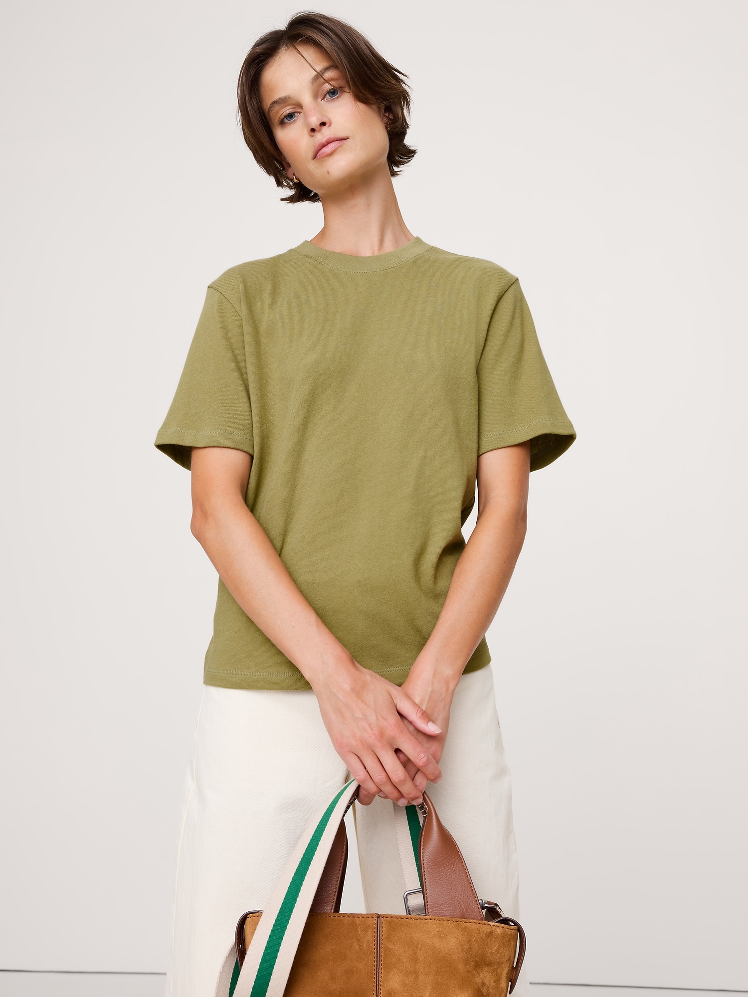 Image number 1 showing, Relaxed Jersey Cotton Crew-Neck T-Shirt