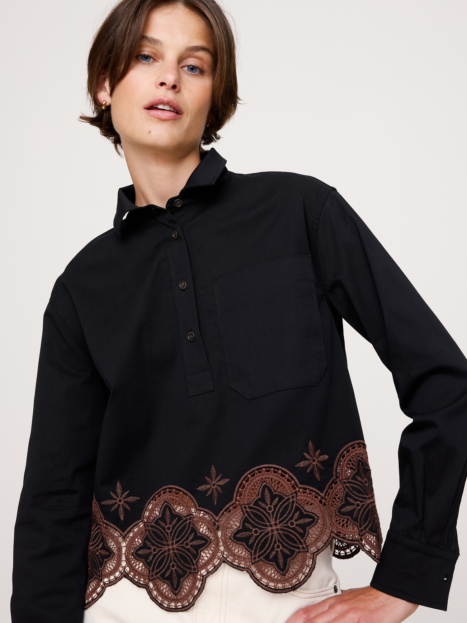 Image number 3 showing, Embroidered Popover Shirt