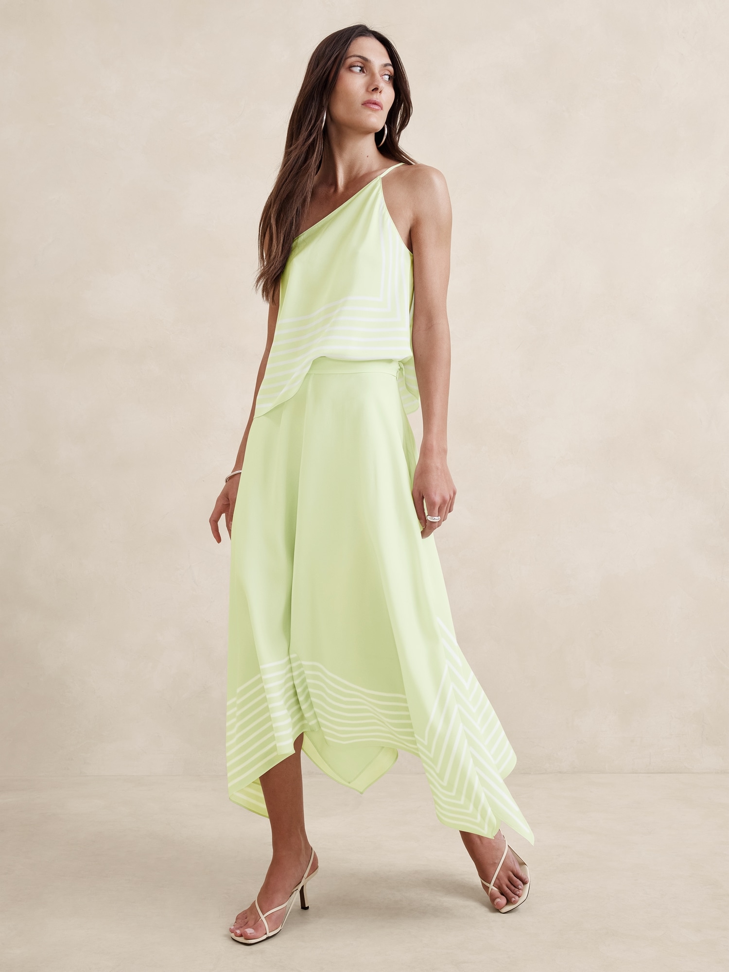 Image number 2 showing, Silk Handkerchief-Hem Skirt