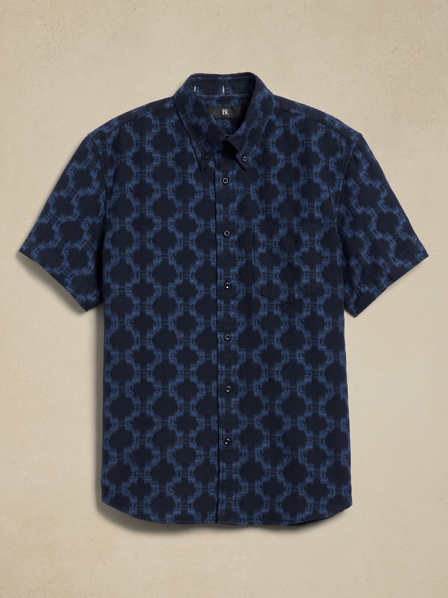 Avila Jacquard Resort Shirt - Black