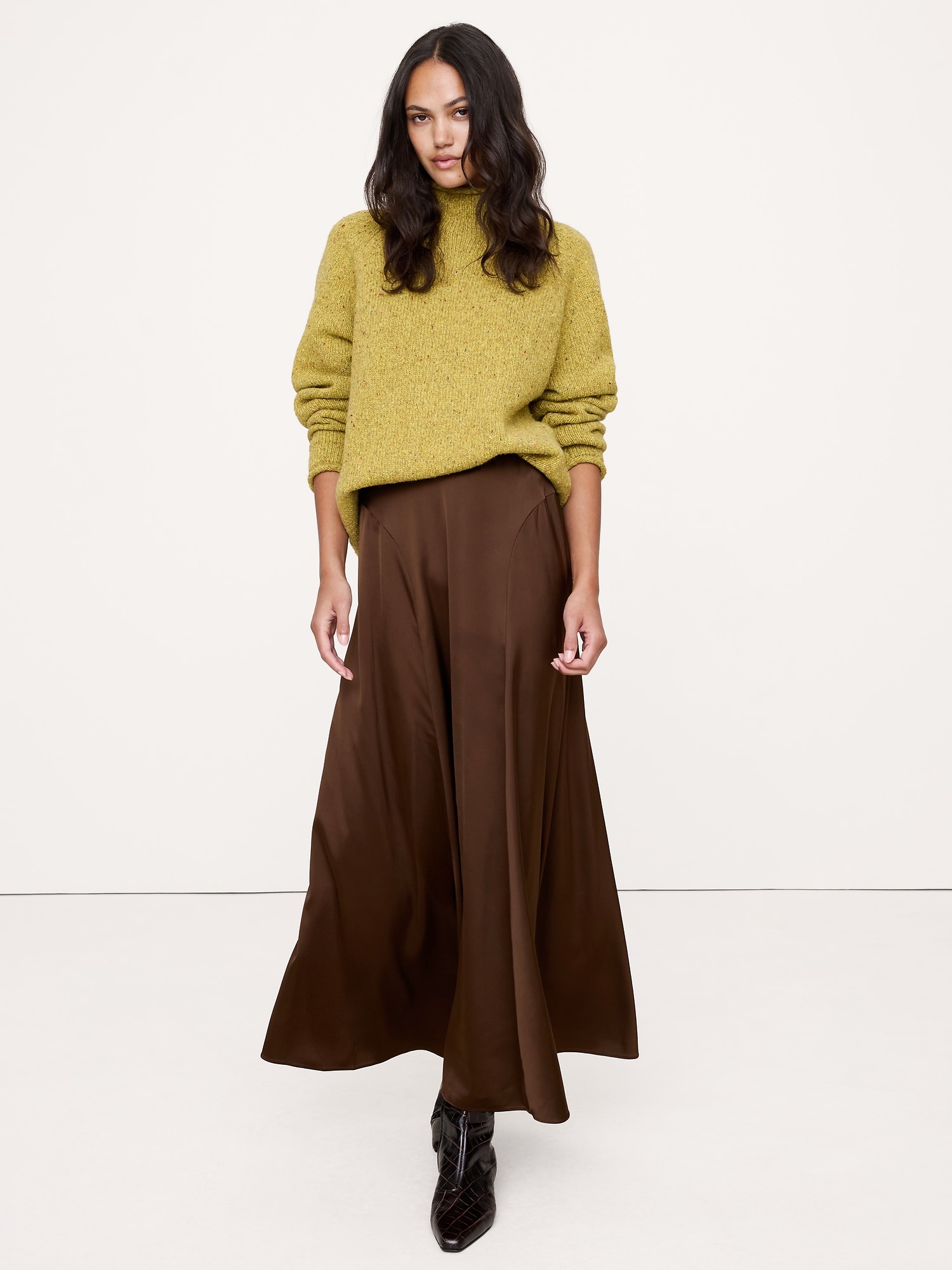Image number 1 showing, Stretch-Satin Maxi Skirt