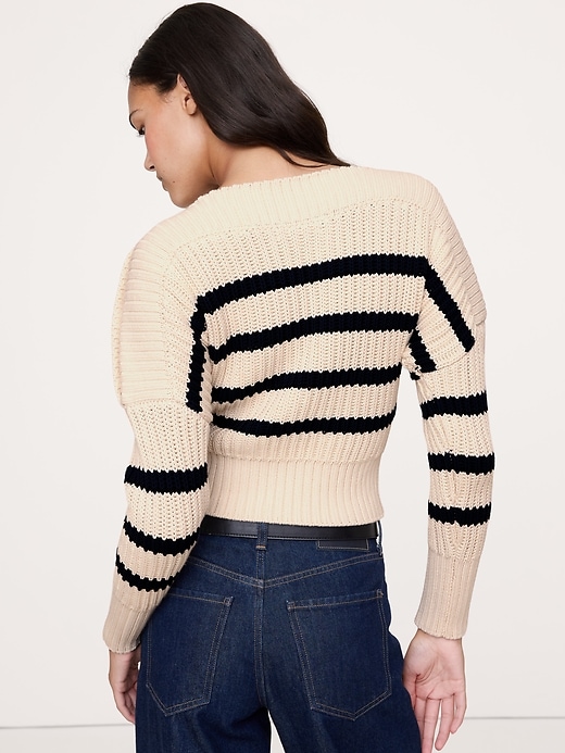 Cotton Button-Shoulder Sweater