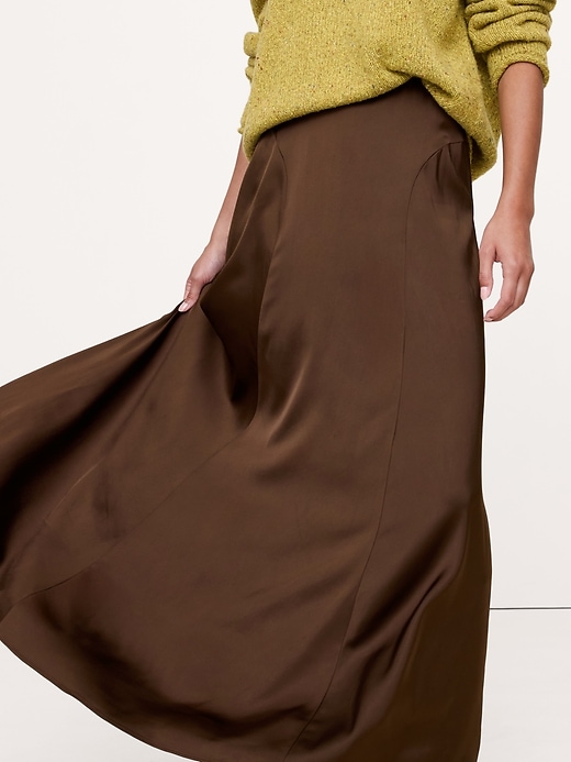 Stretch-Satin Maxi Skirt