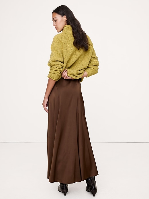 Stretch-Satin Maxi Skirt