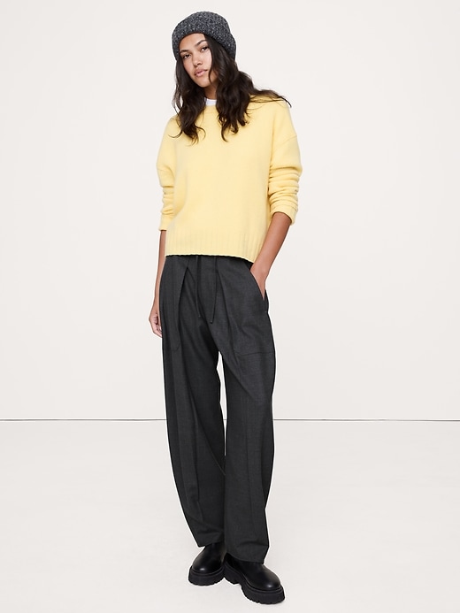 Mid-Rise Flare Stretch Wool-Blend Pant