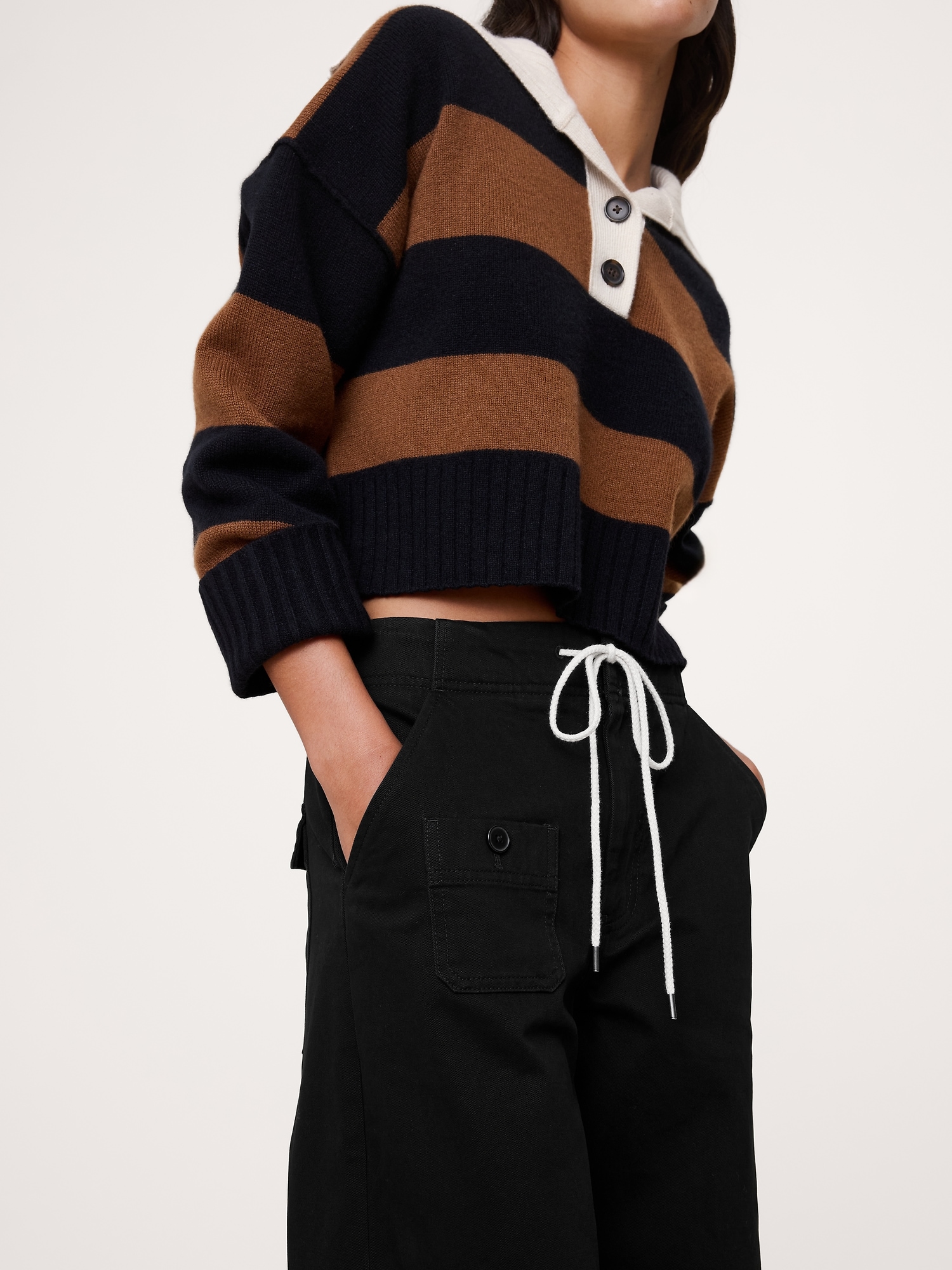 Image number 3 showing, High-Rise Wide-Leg Pull-On Drawstring Pant