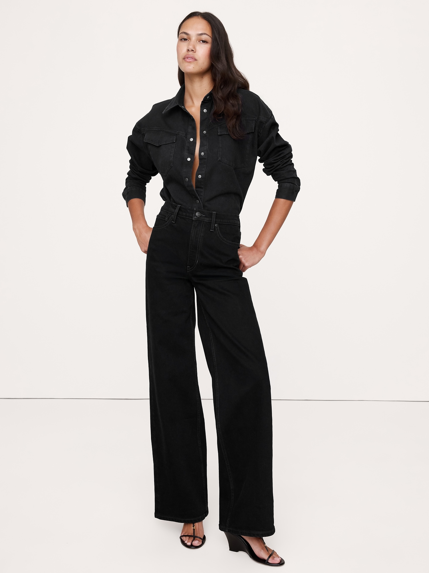 Image number 3 showing, Oversized Denim Western Shirt