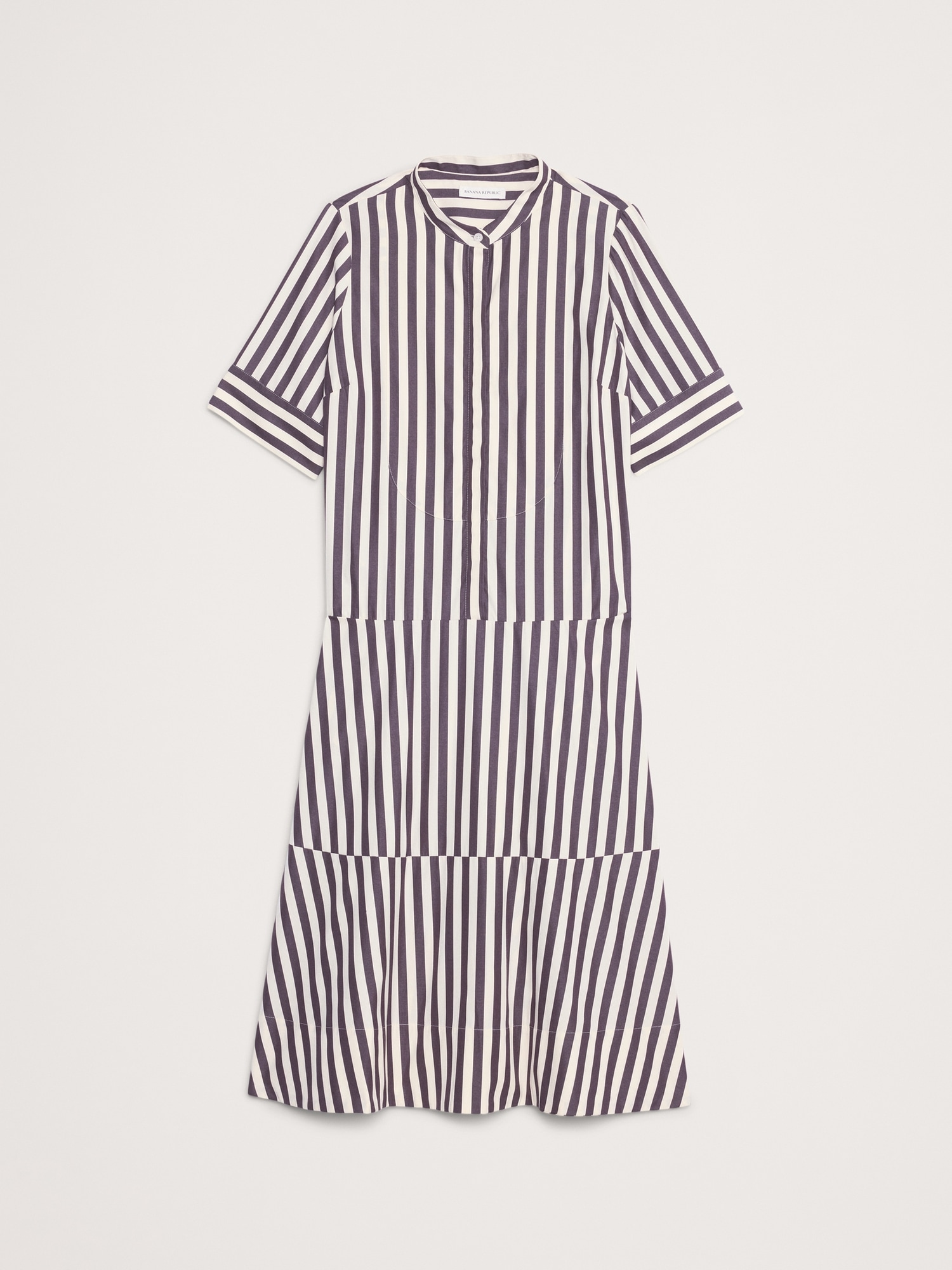 Image number 4 showing, Cotton Poplin Tuxedo-Front Midi Dress