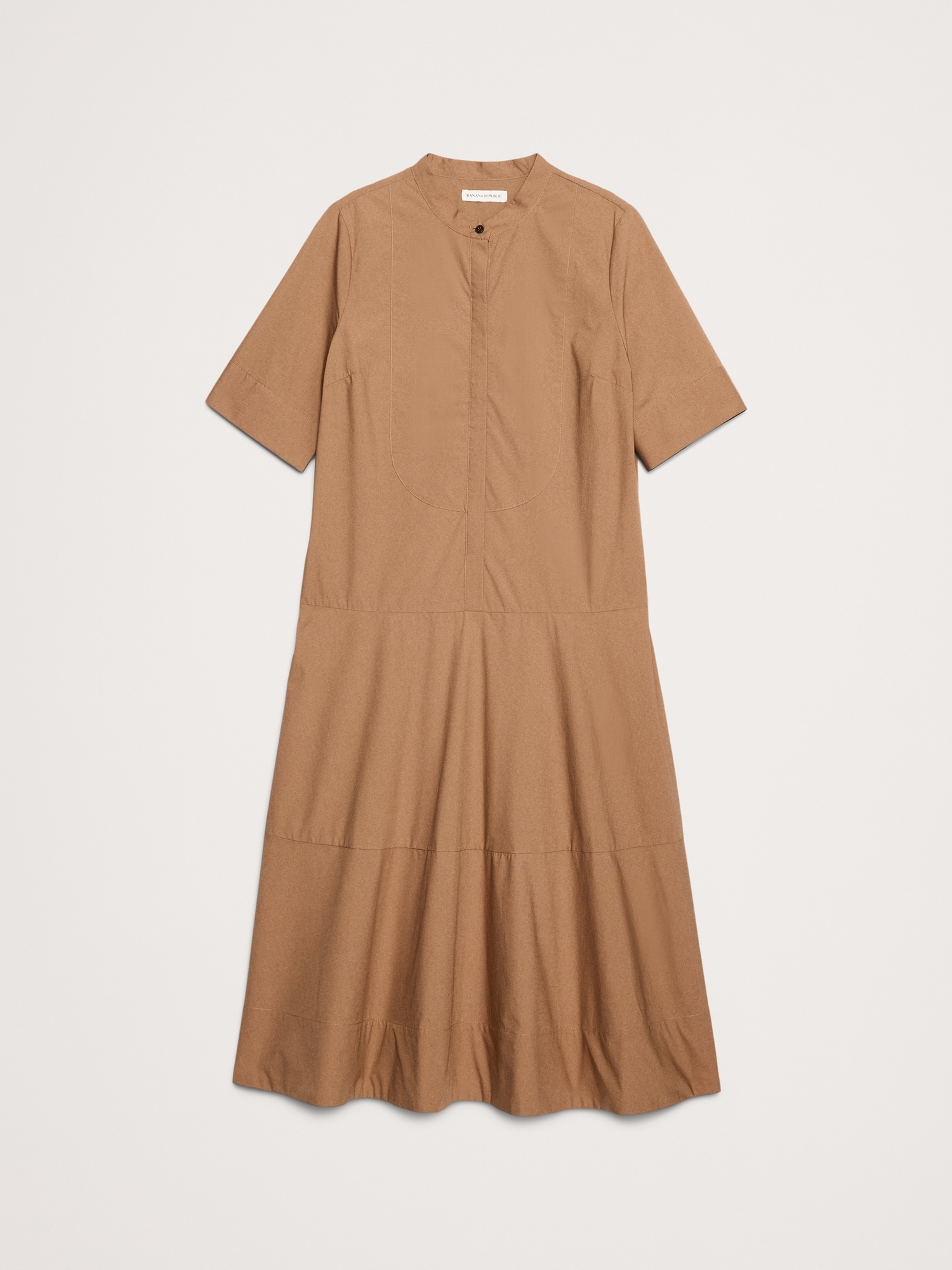 Image number 4 showing, Cotton Poplin Tuxedo-Front Midi Dress